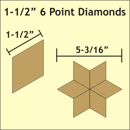 Paper Pieces - 6-point Diamond 1½