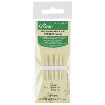 Clover Gold Eye Applique Needles-size 12